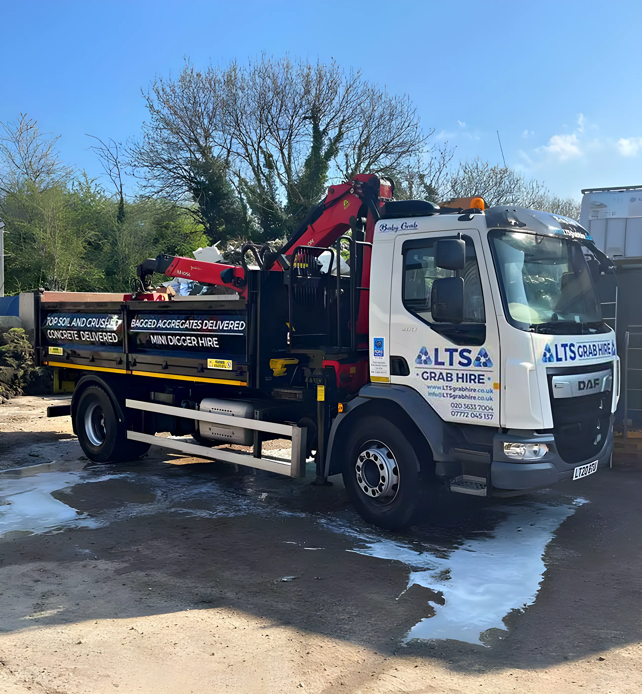 The four-wheel mini grab, loaded and ready to leave
